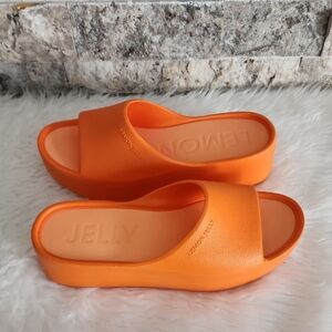 Lemon Jelly Orange Slide Sandals